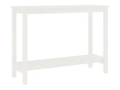 Mesa consola Blanca 110x40x80 cm Madera maciza de pino