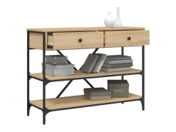 Mesa consola cajones estantes madera de ingeniería roble Sonoma