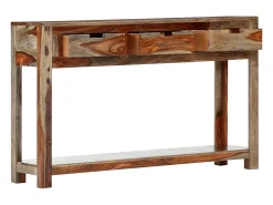 Mesa consola con 3 cajones madera maciza sheesham 120x30x75cm