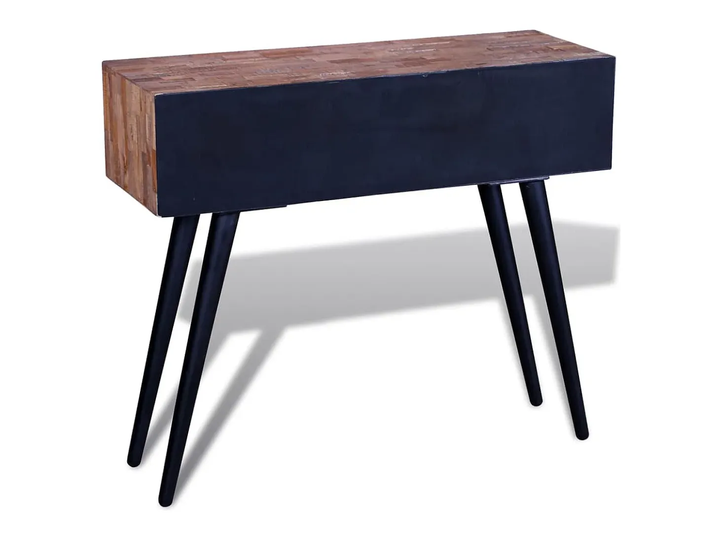 Mesa consola con 3 cajones de madera de teca reciclada