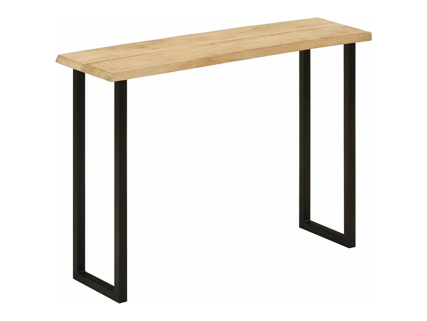 Mesa consola con borde natural madera mango maciza 105x33x76 cm ES752132