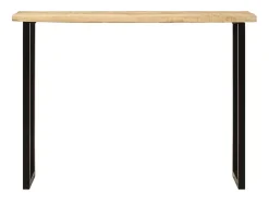 Mesa consola con borde natural madera mango maciza 105x33x76 cm ES752132