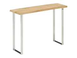 Mesa consola con borde natural madera mango maciza 105x33x76 cm ES895149
