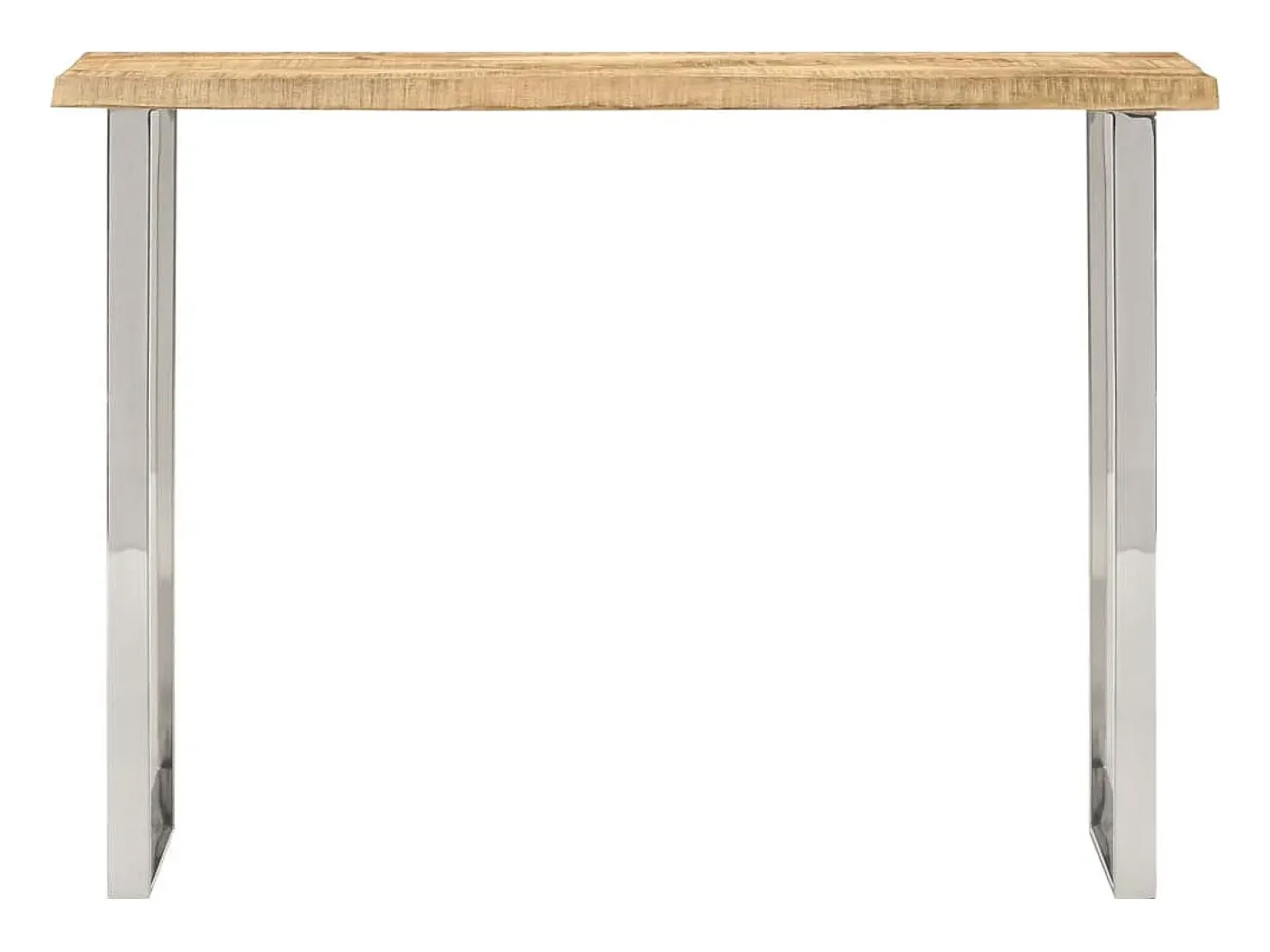 Mesa consola con borde natural madera mango maciza 105x33x76 cm ES895149