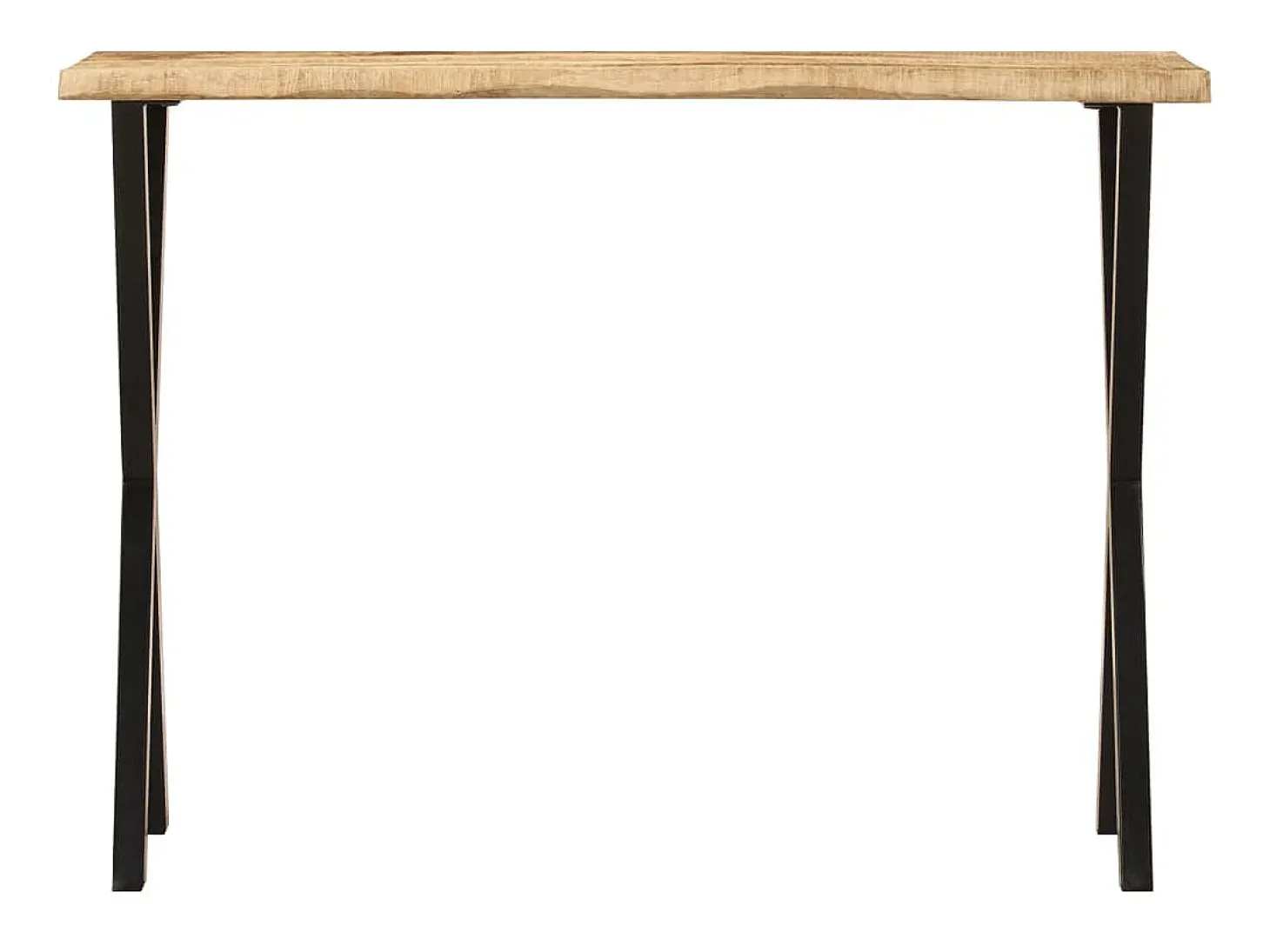 Mesa consola con borde natural madera maciza mango 105x33x76 cm ES997976