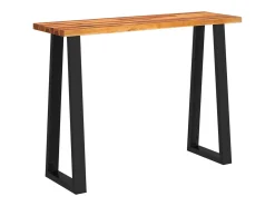 Mesa consola con borde vivo madera maciza acacia 110x35x80 cm