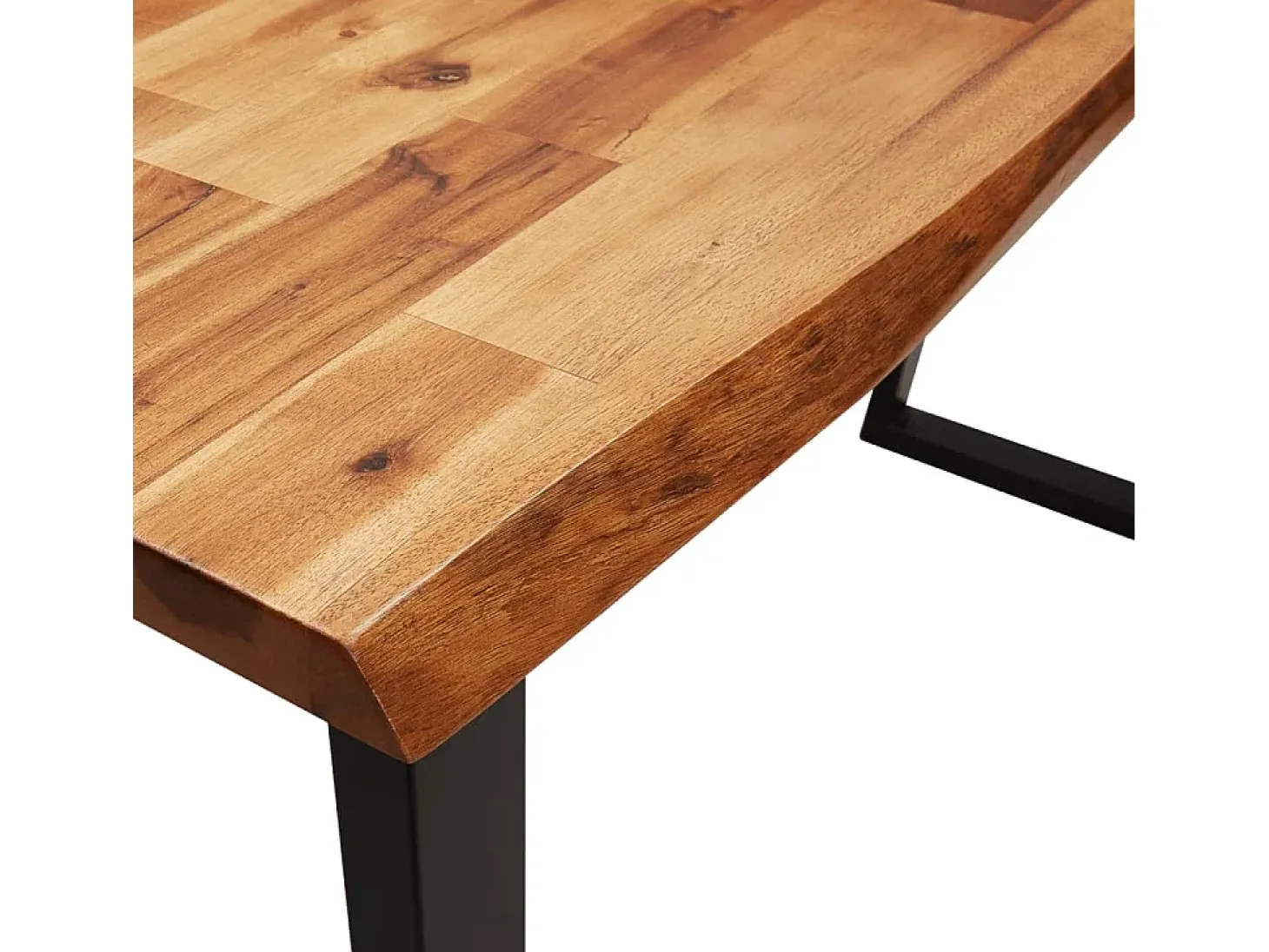 Mesa consola con borde vivo madera maciza acacia 110x35x80 cm