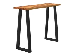 Mesa consola con borde vivo madera maciza acacia 110x35x80 cm ES621578