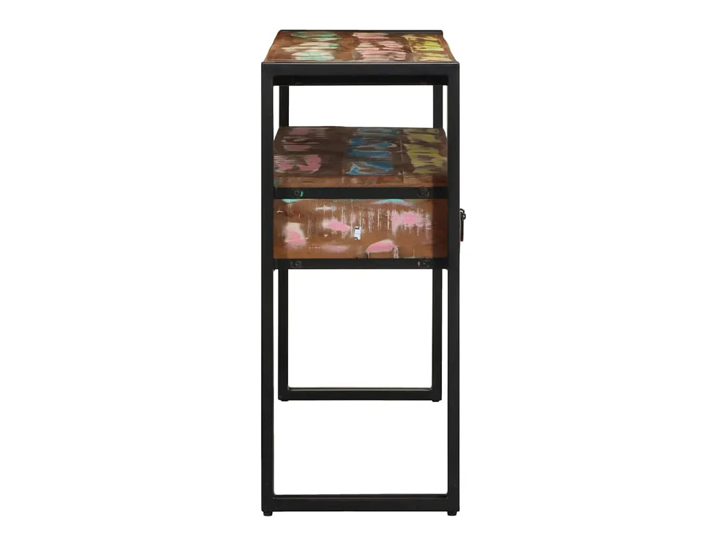 Mesa Consola con cajón 120 x 33 x 75 cm madera maciza reciclada