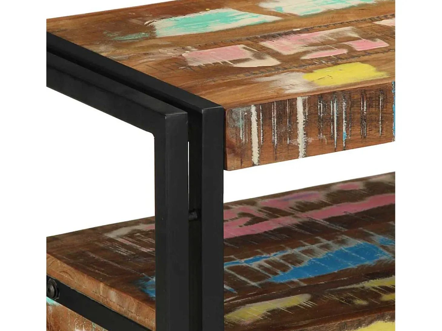 Mesa Consola con cajón 120 x 33 x 75 cm madera maciza reciclada