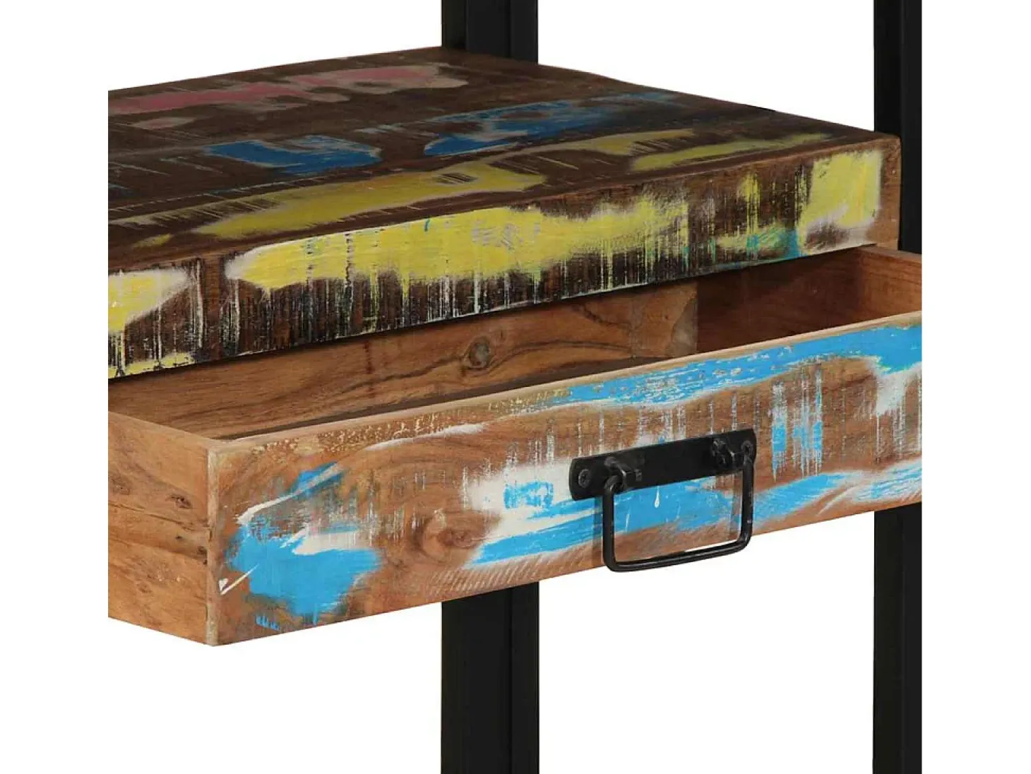 Mesa Consola con cajón 120 x 33 x 75 cm madera maciza reciclada