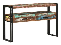 Mesa Consola con cajón 120 x 33 x 75 cm madera maciza reciclada