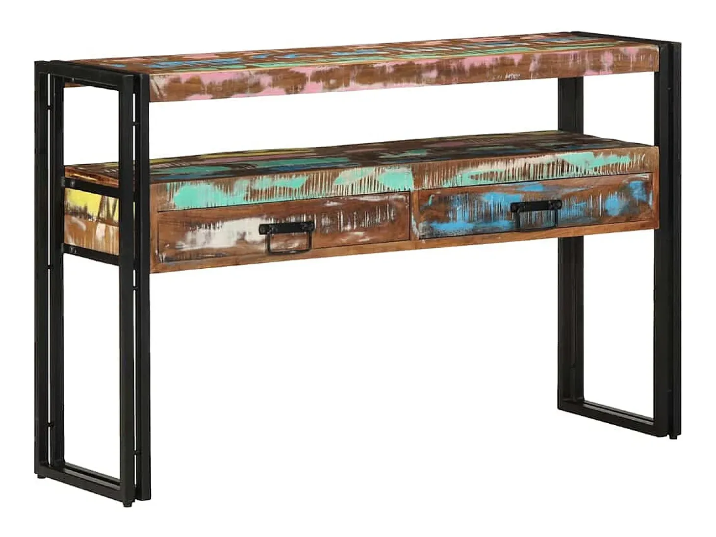 Mesa Consola con cajón 120 x 33 x 75 cm madera maciza reciclada