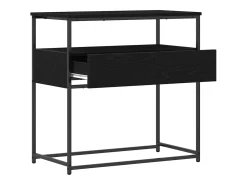 Mesa Consola con cajón con estante Roble negro 75 x 40 x 75 cm