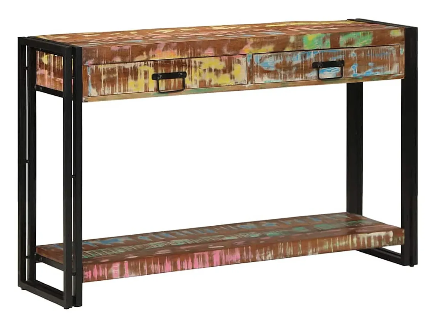 Mesa Consola con cajón Multicolor madera maciza reciclada