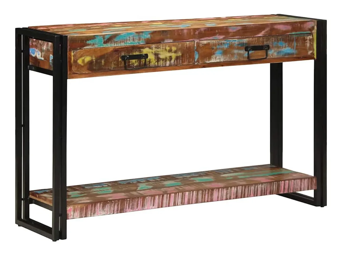 Mesa Consola con cajón Multicolor madera maciza reciclada
