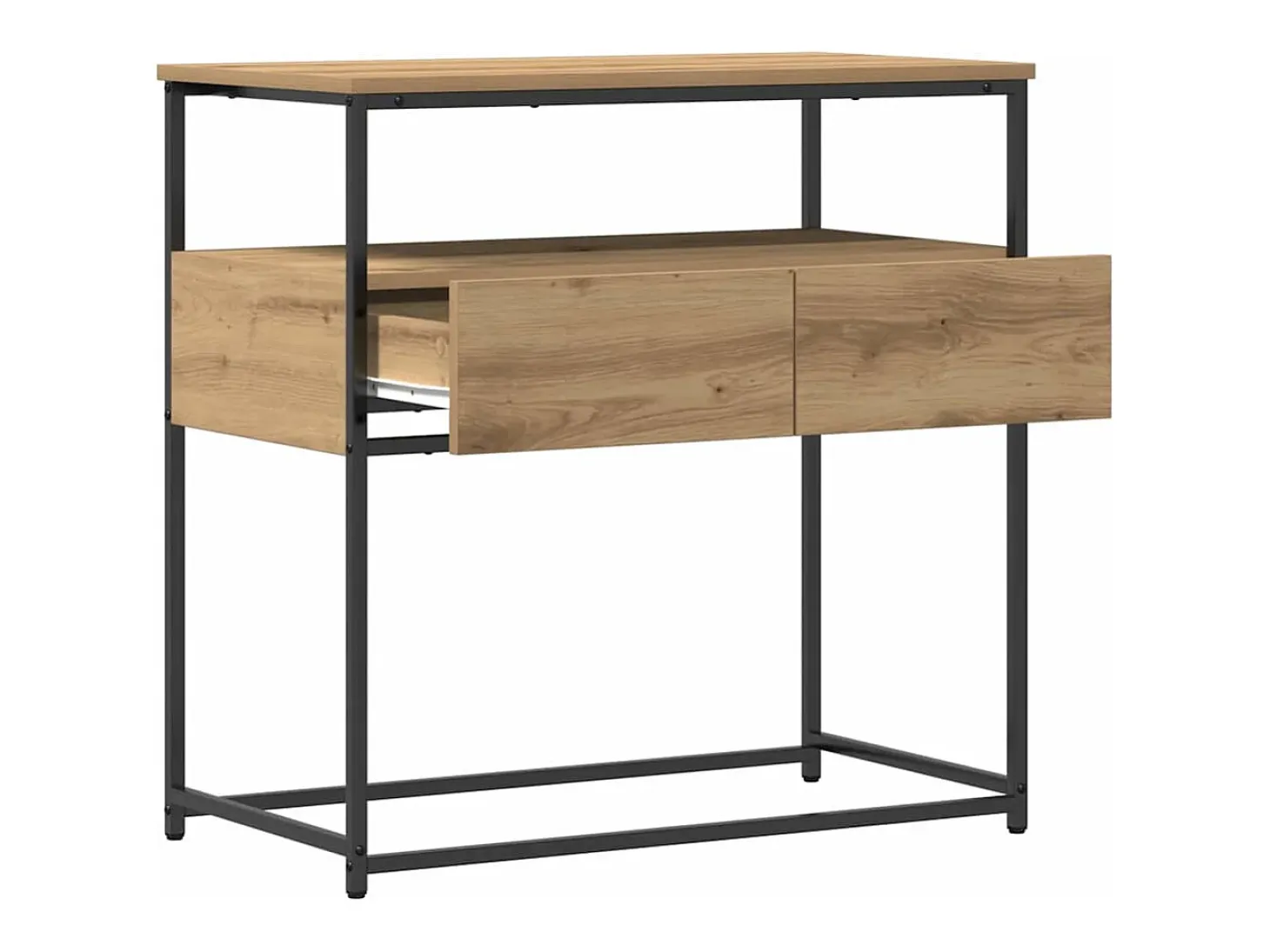 Mesa Consola con cajón Roble artisan 75 x 40 x 75 cm