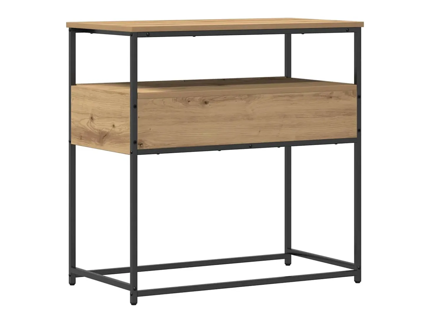 Mesa Consola con cajón Roble artisan 75 x 40 x 75 cm