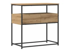 Mesa Consola con cajón Roble artisan 75 x 40 x 75 cm