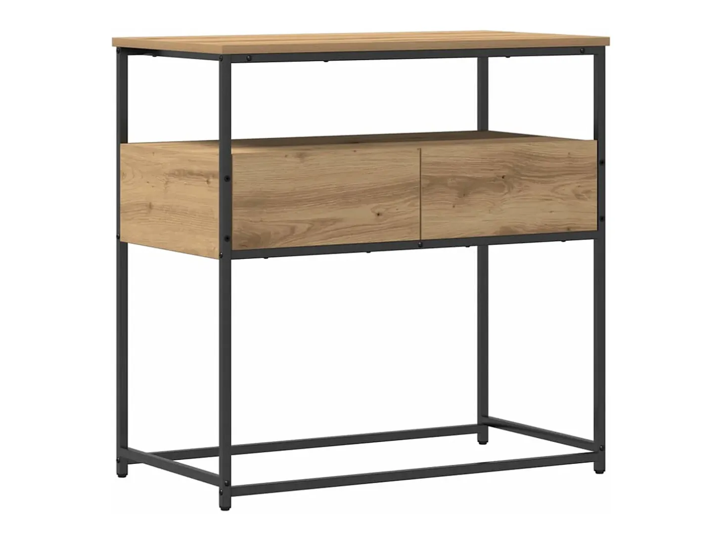 Mesa Consola con cajón Roble artisan 75 x 40 x 75 cm