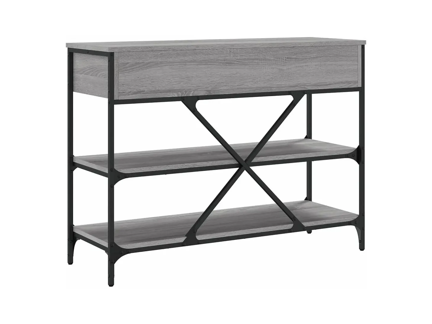 Mesa consola con cajones estantes madera ingeniería Sonoma gris