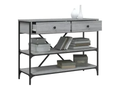 Mesa consola con cajones estantes madera ingeniería Sonoma gris