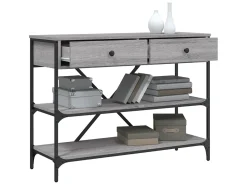 Mesa consola con cajones estantes madera ingeniería Sonoma gris ES359797