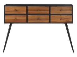 Mesa consola con cajones teca maciza reciclada 116x30x76 cm ES759669