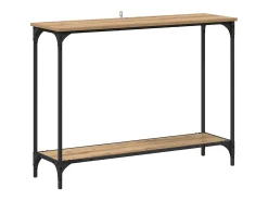 Mesa Consola con estante Roble artisan 101 x 30.5 x 75 cm