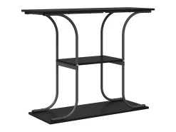 Mesa Consola con estante Roble negro 101 x 35 x 80.5 cm