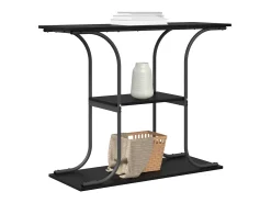 Mesa Consola con estante Roble negro 101 x 35 x 80.5 cm