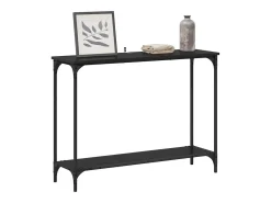 Mesa Consola con estante Roble negro 101 x 30.5 x 75 cm