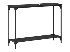 Mesa Consola con estante Roble negro 101 x 30.5 x 75 cm