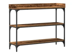Mesa Consola con estante Madera vieja 100 x 30 x 80 cm