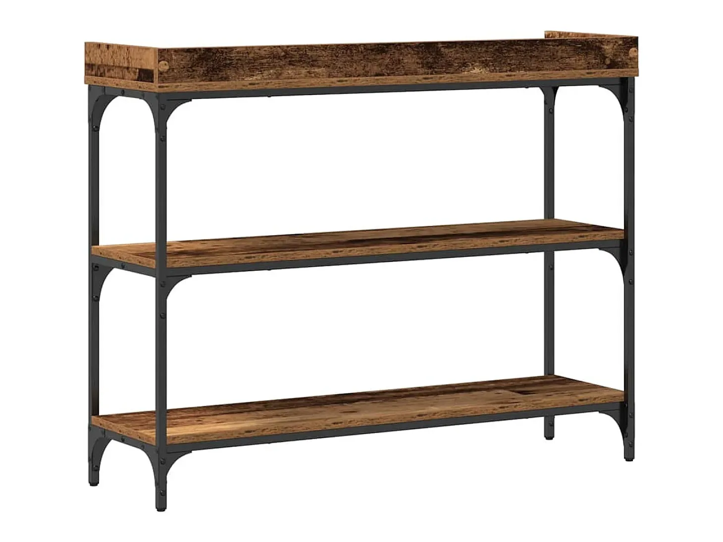 Mesa Consola con estante Madera vieja 100 x 30 x 80 cm