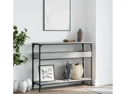 Mesa consola con estante Sonoma gris 100x29x75 cm