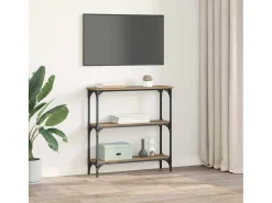 Mesa Consola con estante Roble artisan 75 x 22.5 x 75 cm