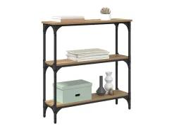 Mesa Consola con estante Roble artisan 75 x 22.5 x 75 cm