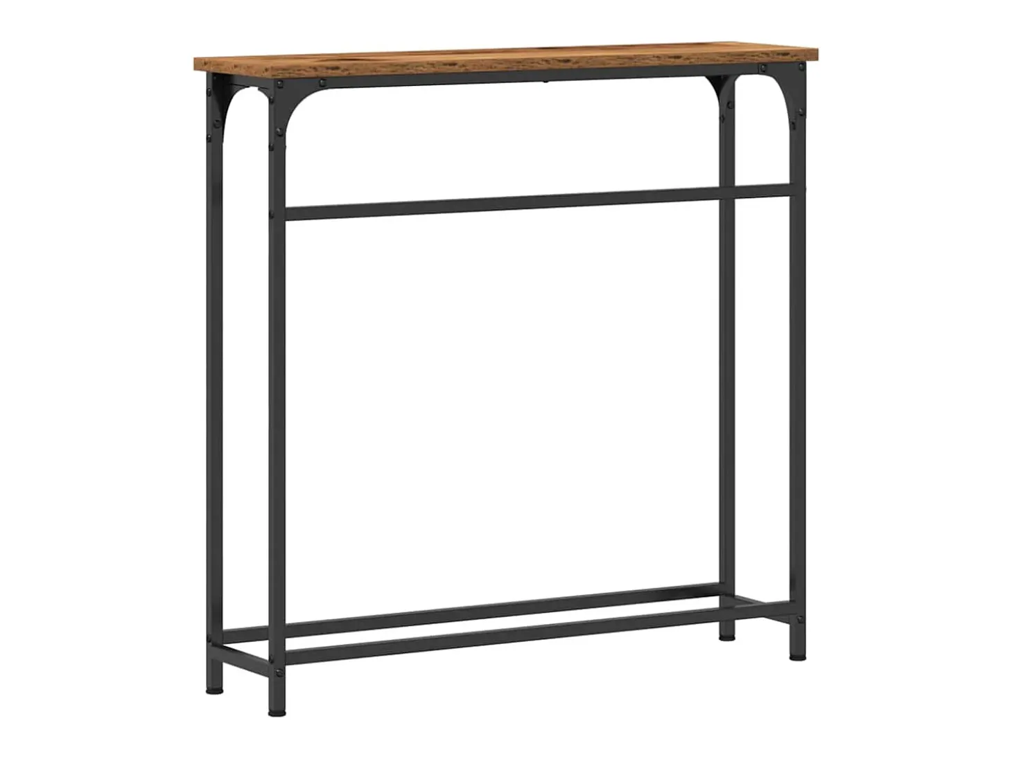 Mesa Consola con estante Madera Vieja 75 x 19.5 x 75 cm