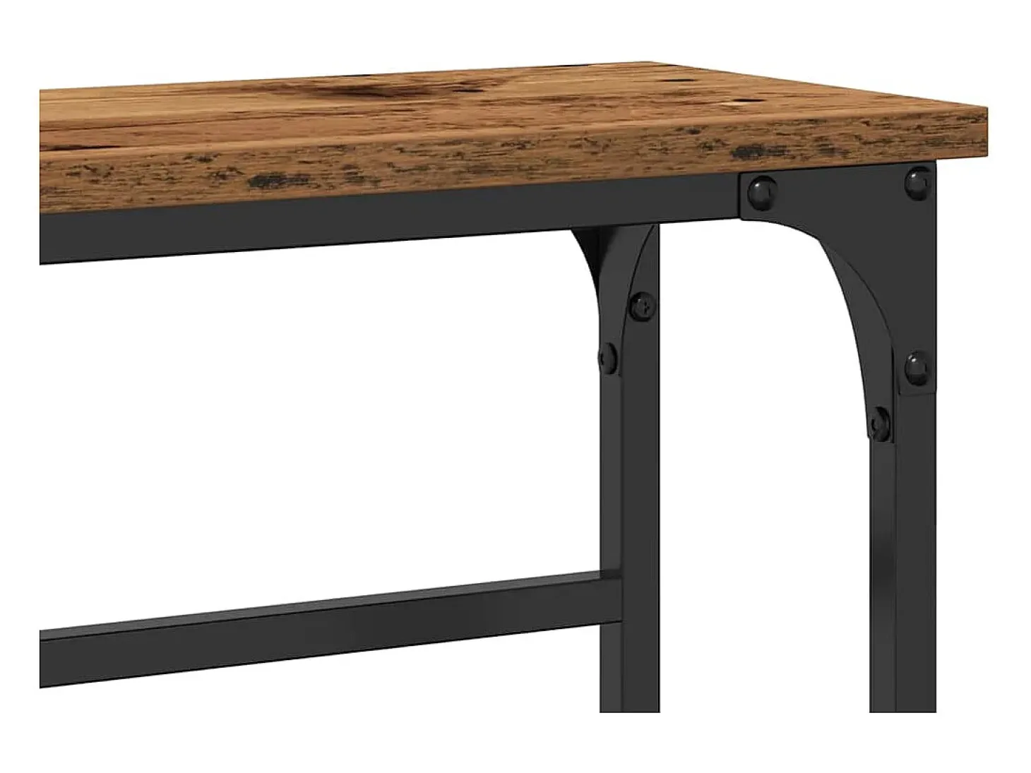 Mesa Consola con estante Madera Vieja 75 x 19.5 x 75 cm