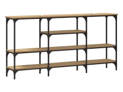 Mesa Consola con estante Roble artisan 160 x 29 x 80 cm