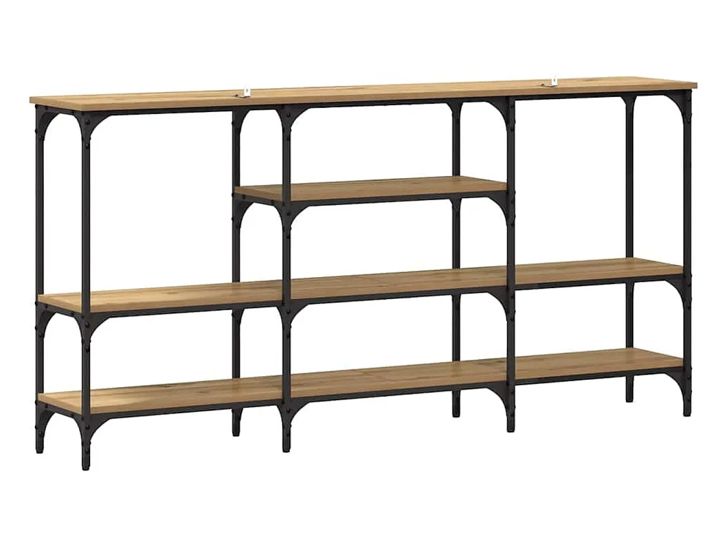 Mesa Consola con estante Roble artisan 160 x 29 x 80 cm