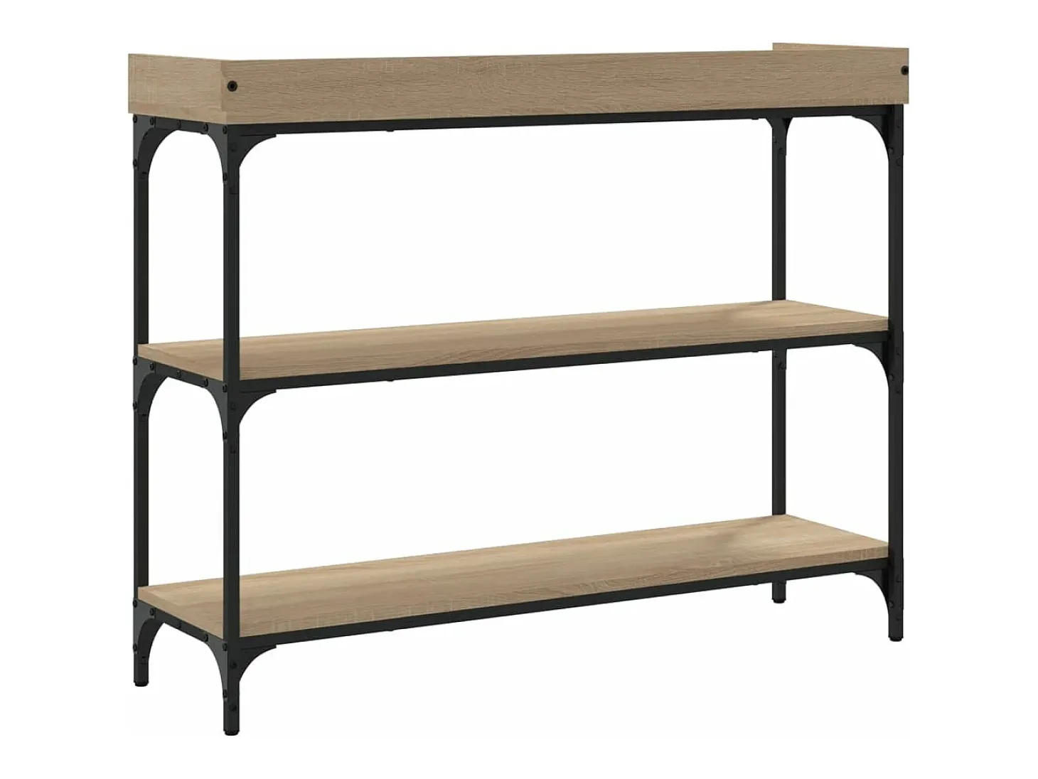 Mesa consola con estantes roble Sonoma 100x30x80 cm