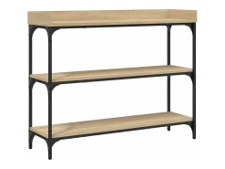 Mesa consola con estantes roble Sonoma 100x30x80 cm