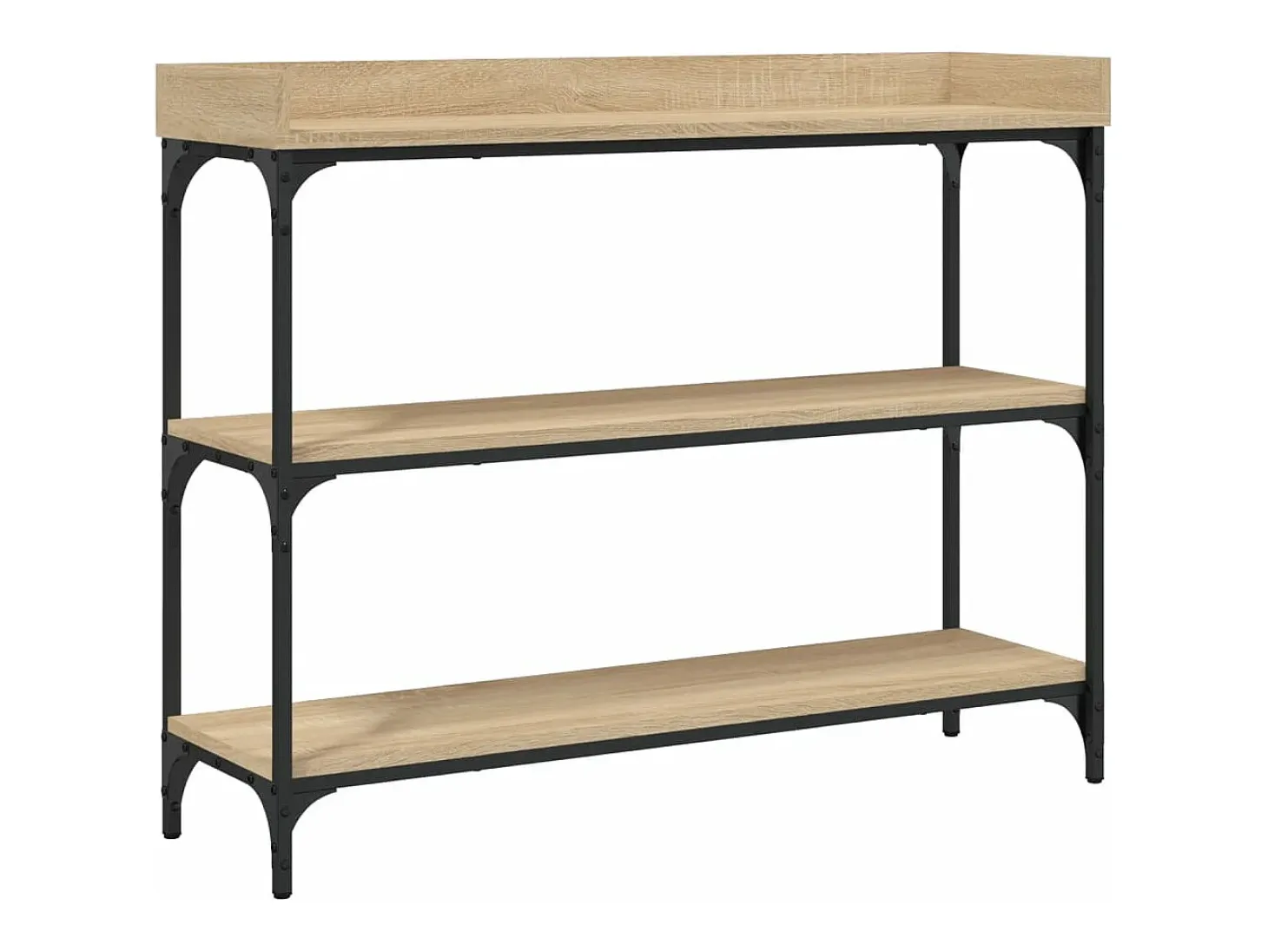 Mesa consola con estantes roble Sonoma 100x30x80 cm