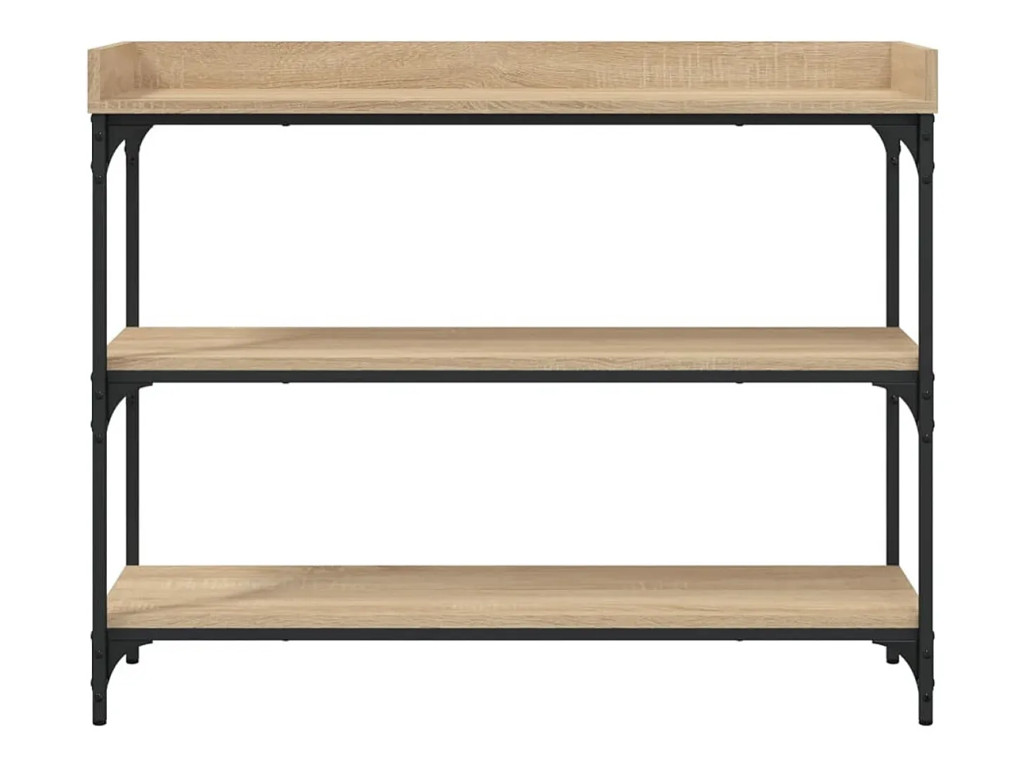 Mesa consola con estantes roble Sonoma 100x30x80 cm