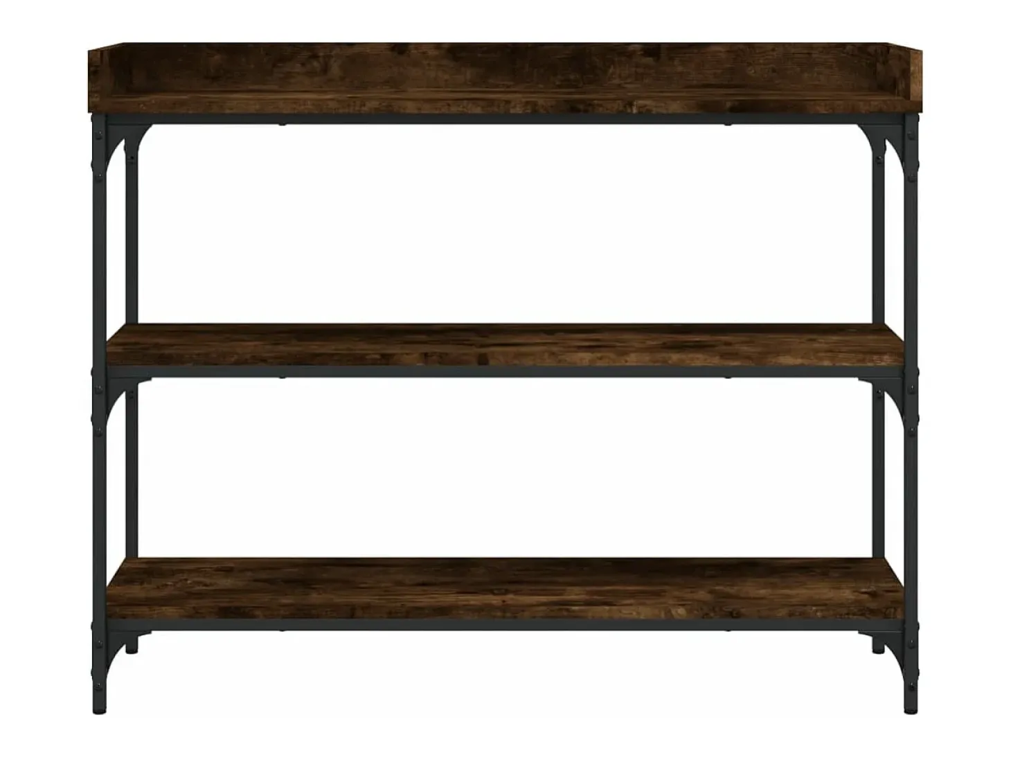 Mesa consola con estantes roble ahumado 100x30x80 cm