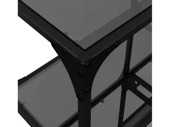 Mesa consola con superficie de vidrio negro acero 118,5x30x81cm