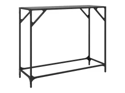 Mesa consola con superficie de vidrio negro acero 98x35x81 cm