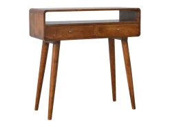 Mesa consola curvada de castaño